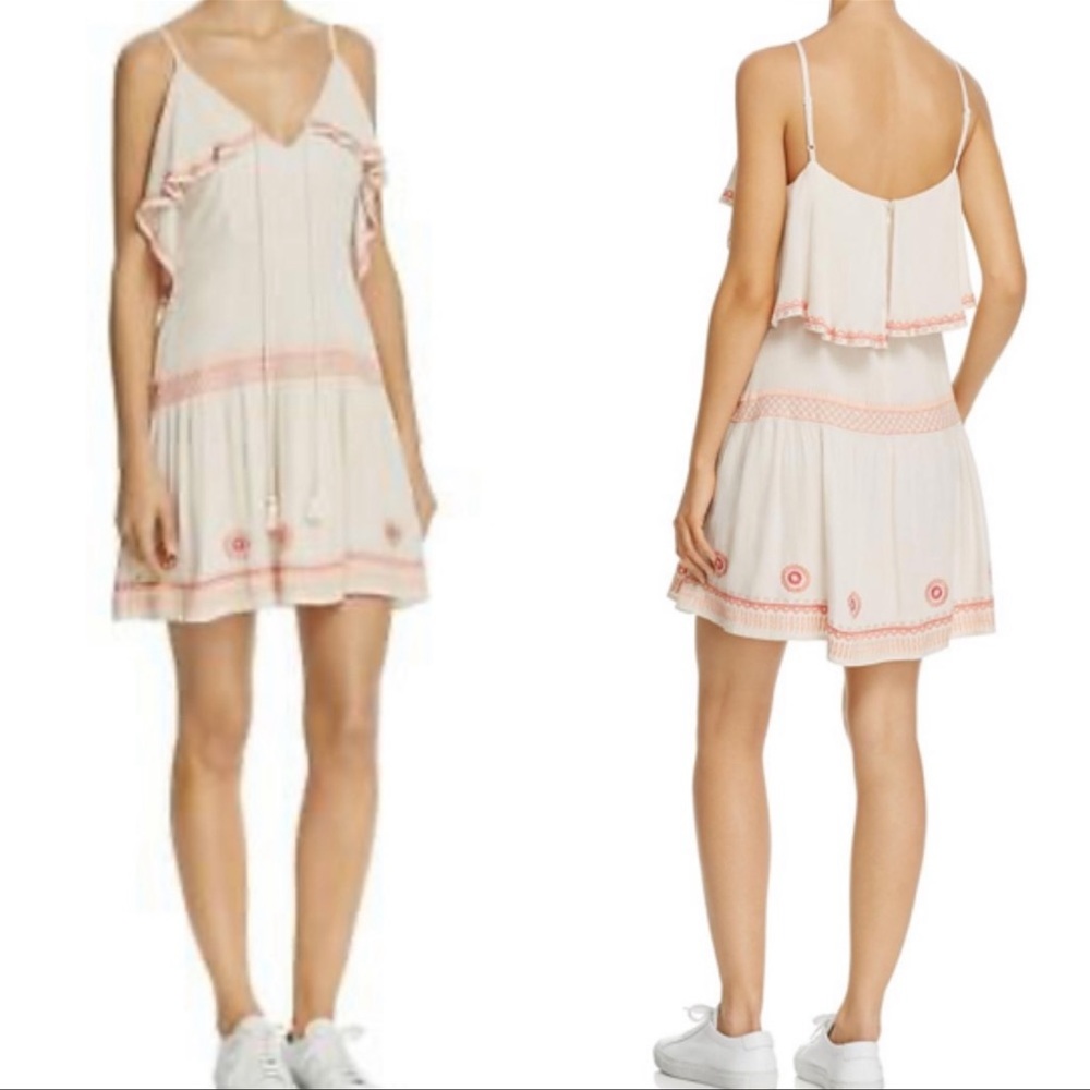 Anthro Rahi Cali NEW Cream Wildflower Lolita Boho Embroidered Dress M